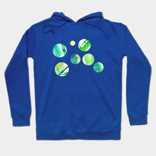 Green watercolor dots - abstract Hoodie